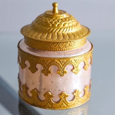 Cellena Mosaic Glass Jar Pink & Gold