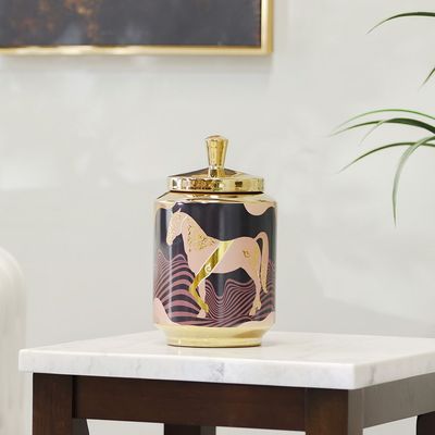 Stallion Pot With Lid Multicolor 19.5X19.5X35Cm 