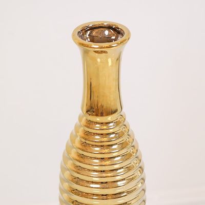 Emery Stripe Tall Vase Shiny gold 14X14X70cm