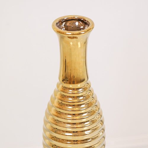 Emery Stripe Tall Vase Shiny gold 14X14X70cm