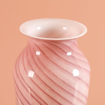 كيان - مزهرية زجاجية - اللون الوردي - 16X16X39 سم