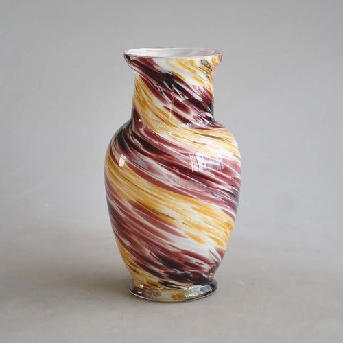 Kiyan Handblown Glass Vase Purple & Amber 15X15X27Cm