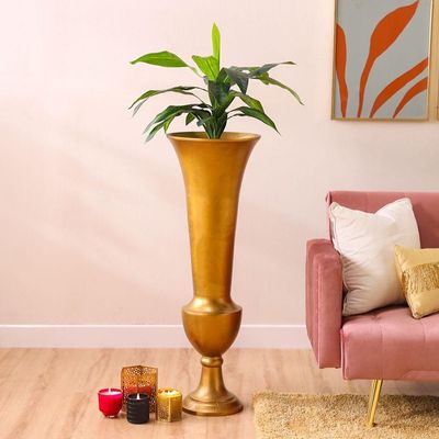 Aliena Decorative Tall Vase - Gold