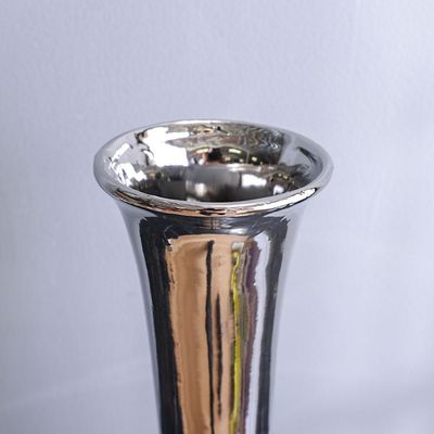 Liana Tall Vase Silver 14x14x57 Cm 
