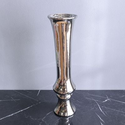 Liana Tall Vase Silver 14x14x57 Cm 
