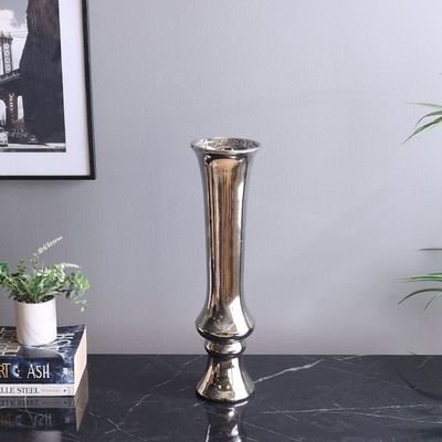 Liana Tall Vase Silver 14x14x57 Cm 
