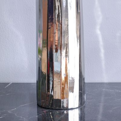 Liana Geometrical Vase Silver 11.5x11.5x41 Cm