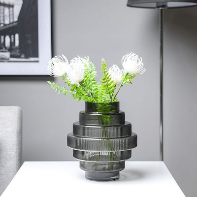 Kiyan Glass Vase Grey