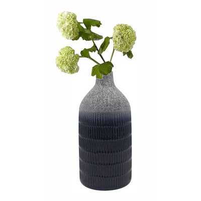 Liana Ceramic Vase - Grey & Black