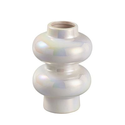 Abriz Vase Pearl White Ceramic  13 X 13 X 20 CM