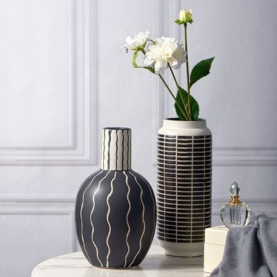 Abriz Vase Black Ceramic  16.5 X 16.5 X 28 CM