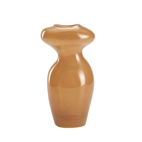 Abriz Vase caramel Glass  12 X 8.5 X 22.5 CM