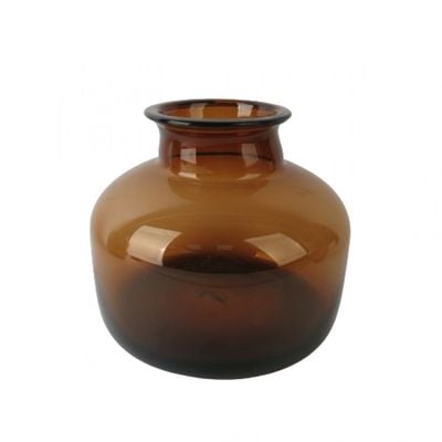 Percy Glass Vase Brown 25.5x25.5x23CM 