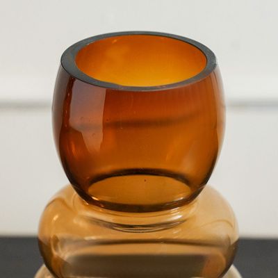 Percy Glass Vase Brown 15.5x15.5x30CM 