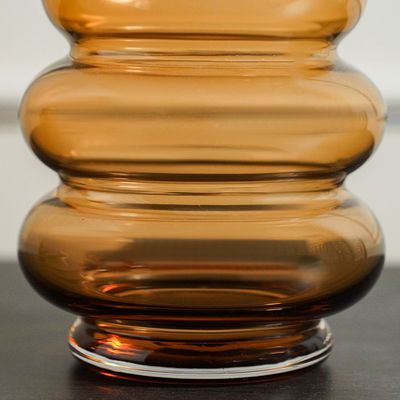 Percy Glass Vase Brown 15.5x15.5x30CM 