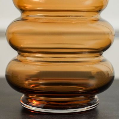 Percy Glass Vase Brown 12.5x12.5x24CM 