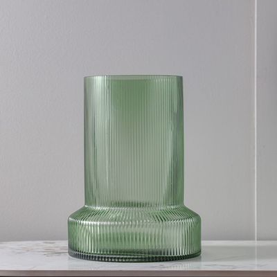 Percy Glass Vase Green 21x21x28.5CM 