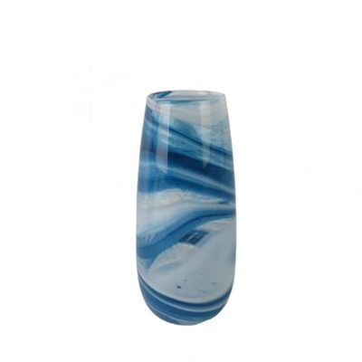 Percy Glass Vase Blue 12x12x27CM 
