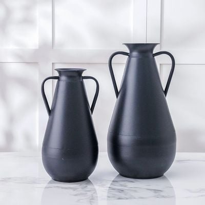 Celesta Metal Vase Black 21X40Cm 