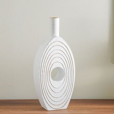 Celesta Metal Vase White 18X8X42Cm 