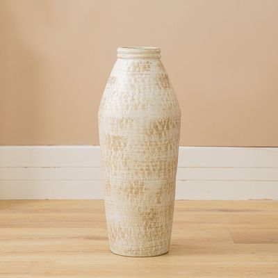 Celesta Metal Vase White 26X62Cm 