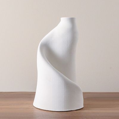 Zenith 3D-Printed Ceramic Vase - White - 15x17x27.5 cm 