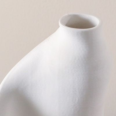 Zenith 3D-Printed Ceramic Vase - White - 15x17x27.5 cm 