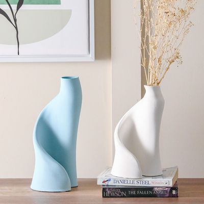 Zenith 3D-Printed Ceramic Vase - White - 15x17x27.5 cm 