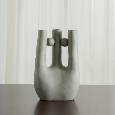 Zenith Ceramic Vase Grey 19 x 19 x 30 Cm 