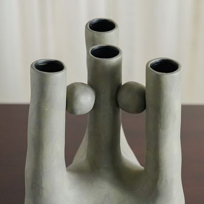 Zenith Ceramic Vase Grey 19 x 19 x 30 Cm 