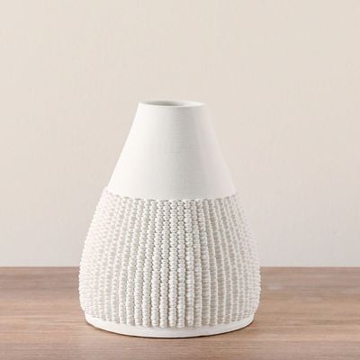 Zenith 3D-Printed Ceramic Vase - Beige - 14x14x16 cm 