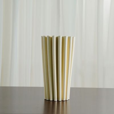 Zenith 3D-Printed Ceramic Vase - Beige - 17x17x30 cm 