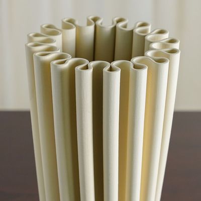 Zenith 3D-Printed Ceramic Vase - Beige - 17x17x30 cm 