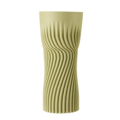 Zenith 3D Printed Ceramic Vase Green 16 x 16 x 38 Cm 