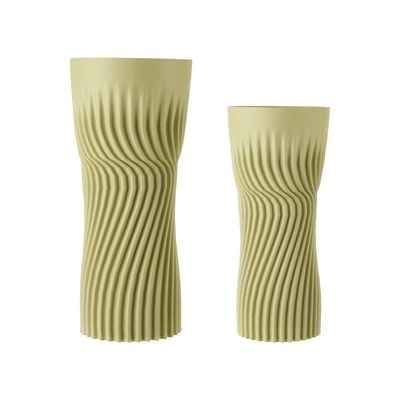 Zenith 3D Printed Ceramic Vase Green 16 x 16 x 38 Cm 