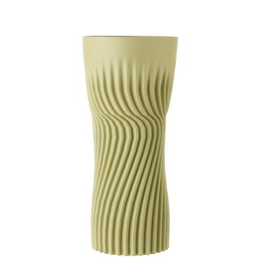 Zenith 3D Printed Ceramic Vase Green 14 x 14 x 32 Cm 