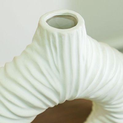 Allure Ceramic Vase White 22X6.5X22.5Cm