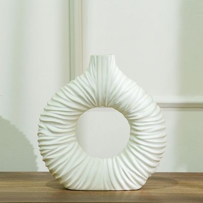 Allure Ceramic Vase White 22X6.5X22.5Cm