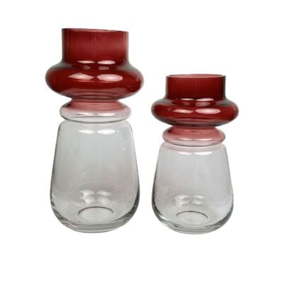Percy Glass Vase  Gradient Red 13.5X13.5X26Cm 