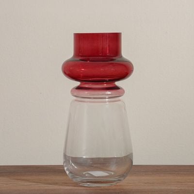 Percy Glass Vase  Gradient Red 13.5X13.5X26Cm 