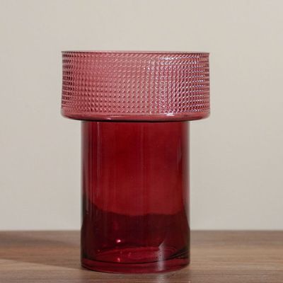 Percy Two Tone Glass Vase  Red 16.5X16.5X23Cm 