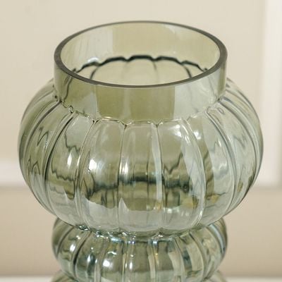 Percy Shiny Glass Vase Green 16X16X26Cm 