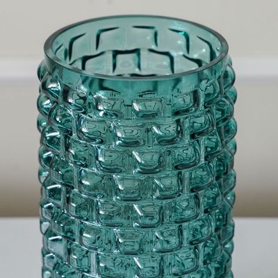 Percy Glass Vase Teal 13X13X29.5Cm 