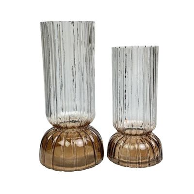 Percy Two Tone Glass Vase Gradient Brown 15X15X30.5Cm 