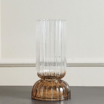 Percy Two Tone Glass Vase Gradient Brown 15X15X30.5Cm 