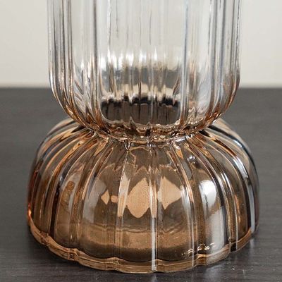 Percy Two Tone Glass Vase Gradient Brown 15X15X30.5Cm 