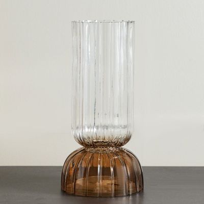 Percy Two Tone Glass Vase Gradient Brown 13X13X25.5Cm 