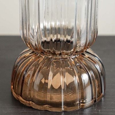 Percy Two Tone Glass Vase Gradient Brown 13X13X25.5Cm 