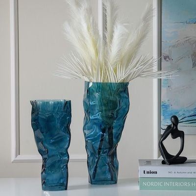 Percy Glass Vase Blue 19X19X38.5Cm 