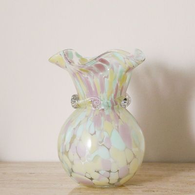 Percy Multi Color Doted Glass Vase - 16x16x19 cm 